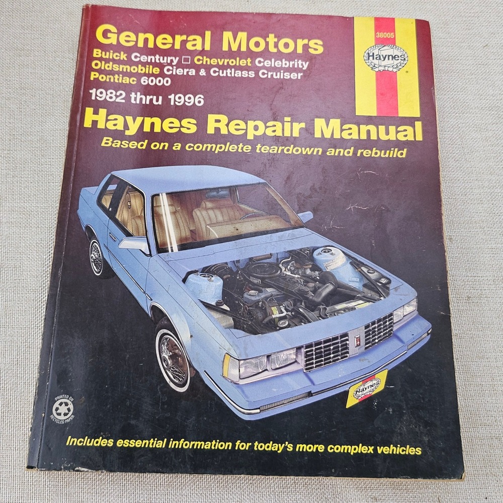 Haynes Repair Manual GM A-Cars 1982-1996 Buick Chevy Olds Pontiac 38005 Guide